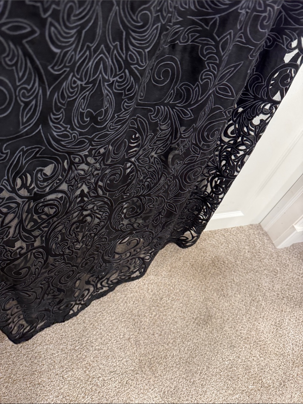 Soma Sundress Black Lace Maxi Dress Off shoulder Sleeves - Picture 3 of 7